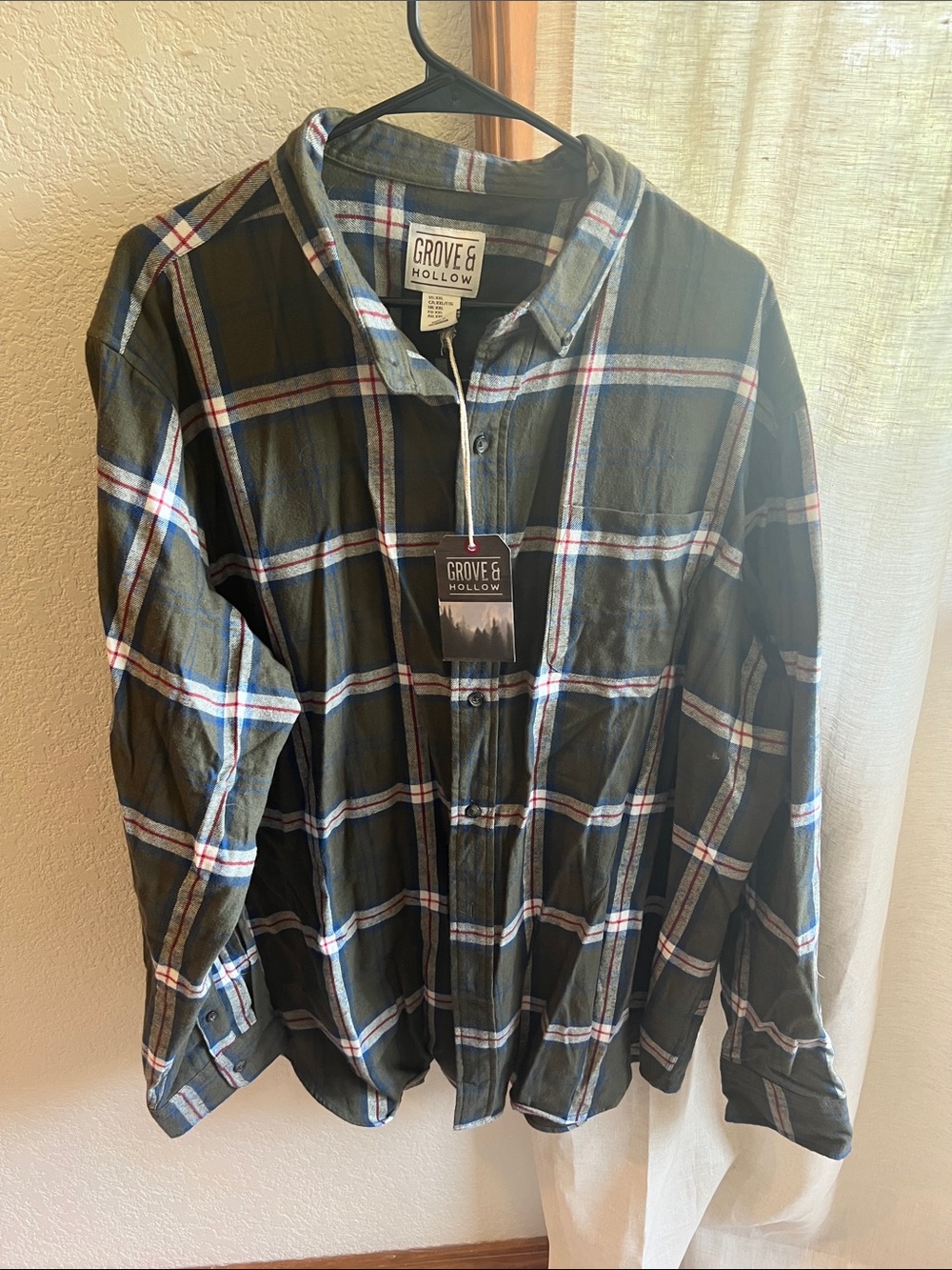 Olive Plaid Button-Down Shirt